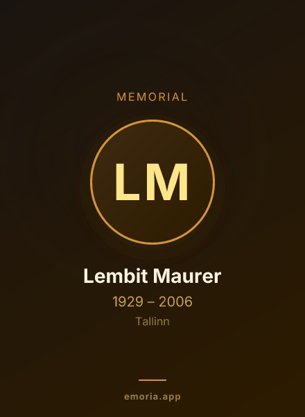 Memorial portrait of Lembit Maurer