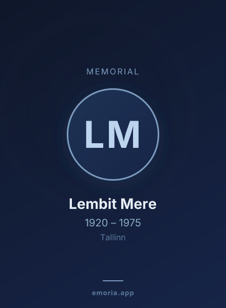 Memorial portrait of Lembit Mere