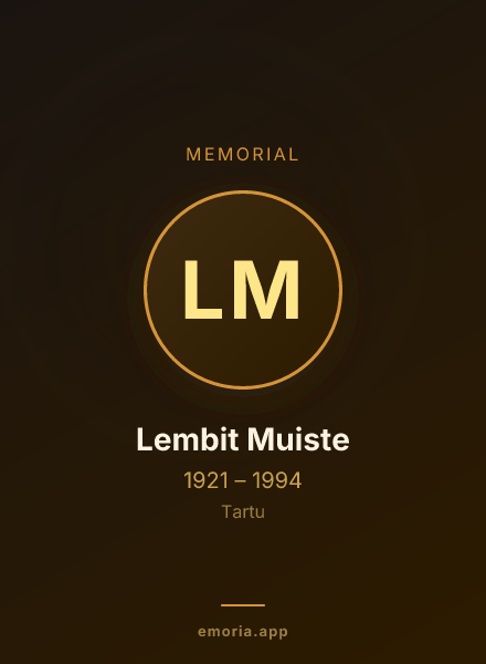 Memorial portrait of Lembit Muiste