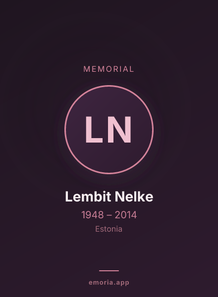 Memorial portrait of Lembit Nelke