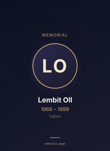 Memorial portrait of Lembit Oll