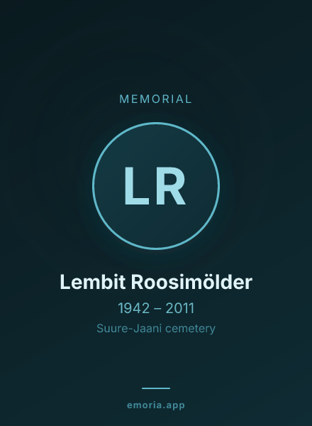 Memorial portrait of Lembit Roosimölder