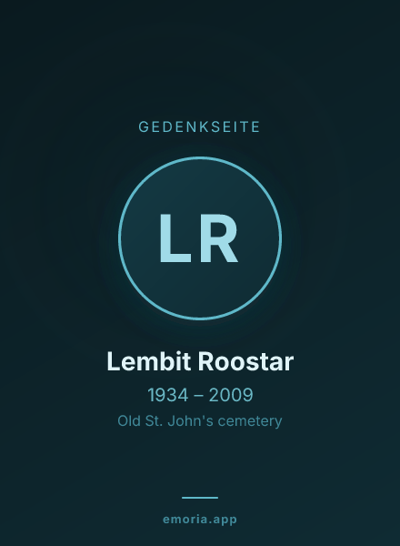 Gedenkportrait von Lembit Roostar