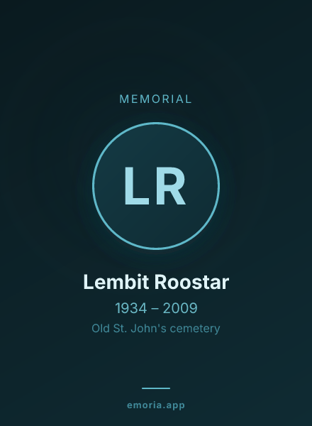 Memorial portrait of Lembit Roostar