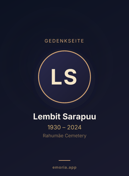 Gedenkportrait von Lembit Sarapuu
