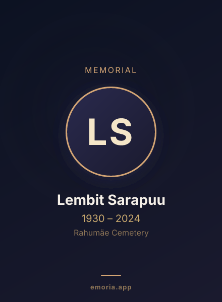 Memorial portrait of Lembit Sarapuu