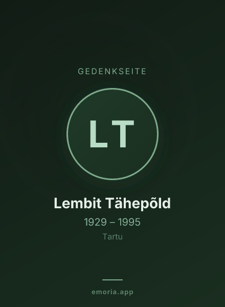 Gedenkportrait von Lembit Tähepõld