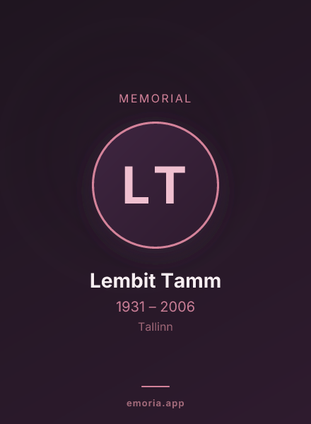 Memorial portrait of Lembit Tamm