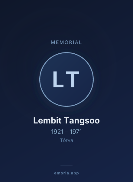Memorial portrait of Lembit Tangsoo