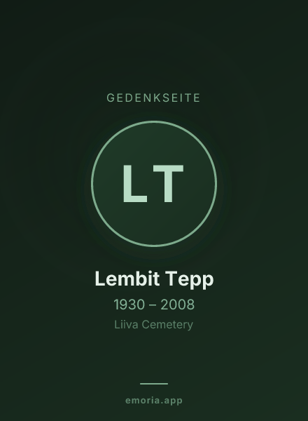 Gedenkportrait von Lembit Tepp