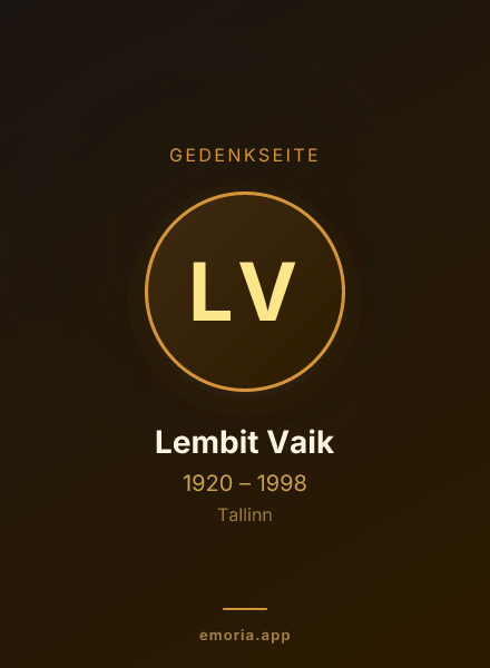 Gedenkportrait von Lembit Vaik