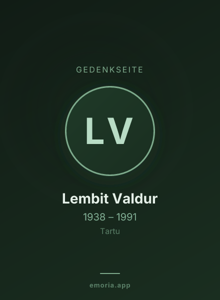 Gedenkportrait von Lembit Valdur