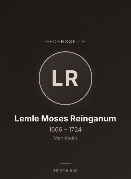 Gedenkportrait von Lemle Moses Reinganum
