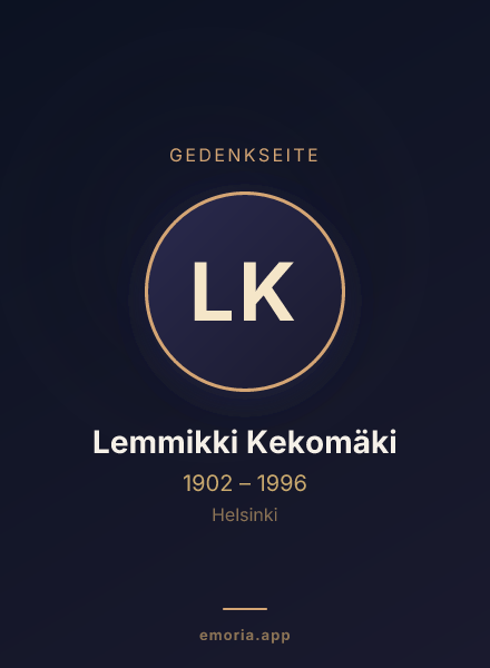 Gedenkportrait von Lemmikki Kekomäki