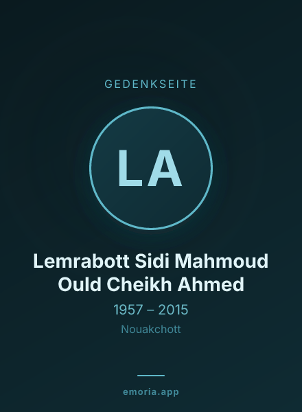 Gedenkportrait von Lemrabott Sidi Mahmoud Ould Cheikh Ahmed