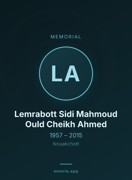 Memorial portrait of Lemrabott Sidi Mahmoud Ould Cheikh Ahmed