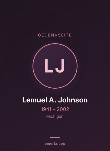Gedenkportrait von Lemuel A. Johnson