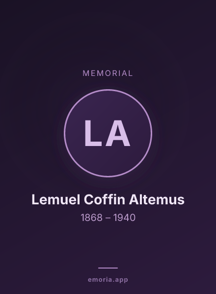 Memorial portrait of Lemuel Coffin Altemus