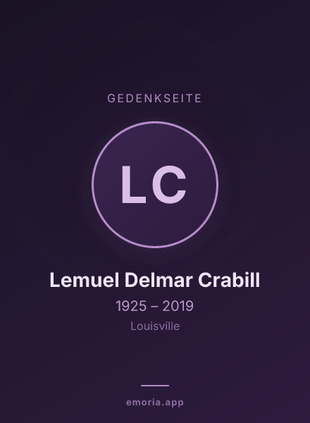 Gedenkportrait von Lemuel Delmar Crabill