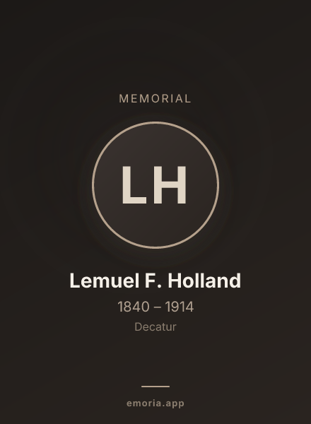 Memorial portrait of Lemuel F. Holland