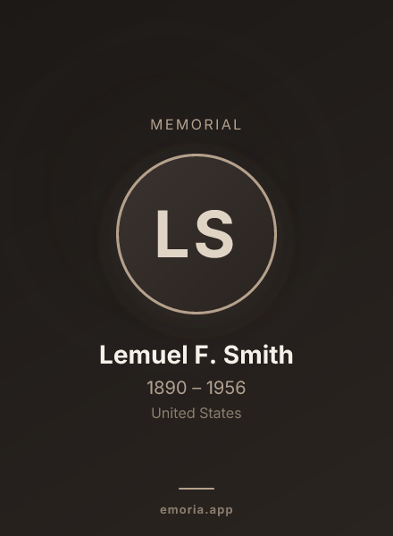 Memorial portrait of Lemuel F. Smith