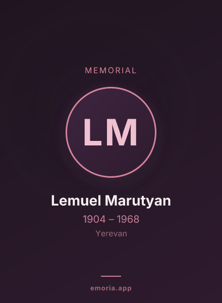 Memorial portrait of Lemuel Marutyan