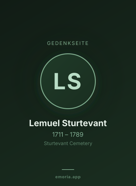 Gedenkportrait von Lemuel Sturtevant