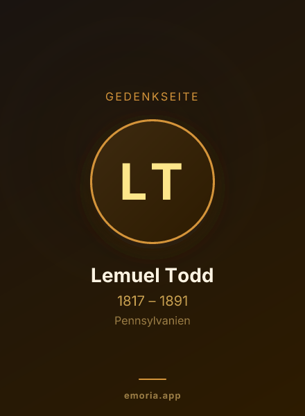 Gedenkportrait von Lemuel Todd