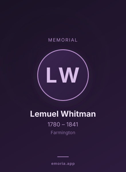Memorial portrait of Lemuel Whitman
