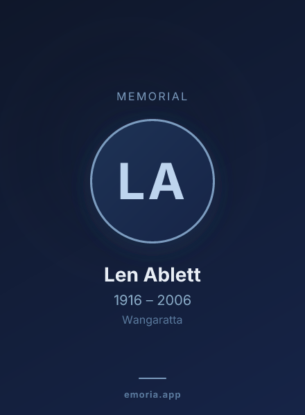 Memorial portrait of Len Ablett