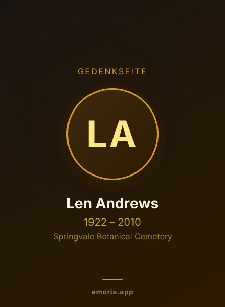 Gedenkportrait von Len Andrews