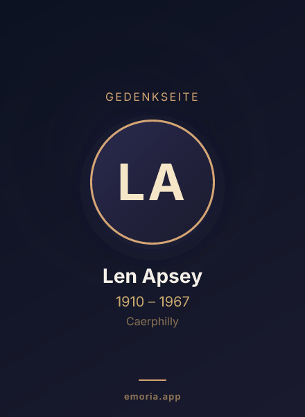 Gedenkportrait von Len Apsey