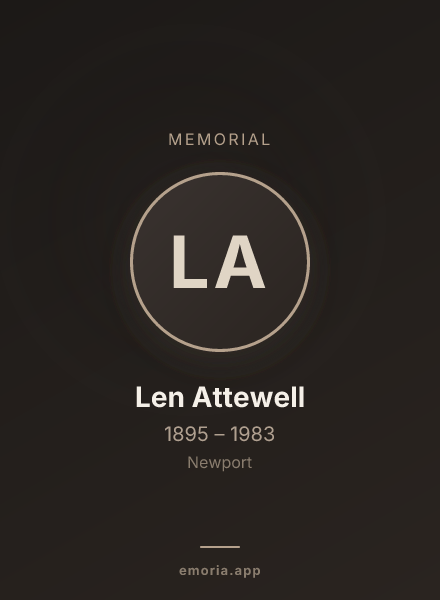 Memorial portrait of Len Attewell