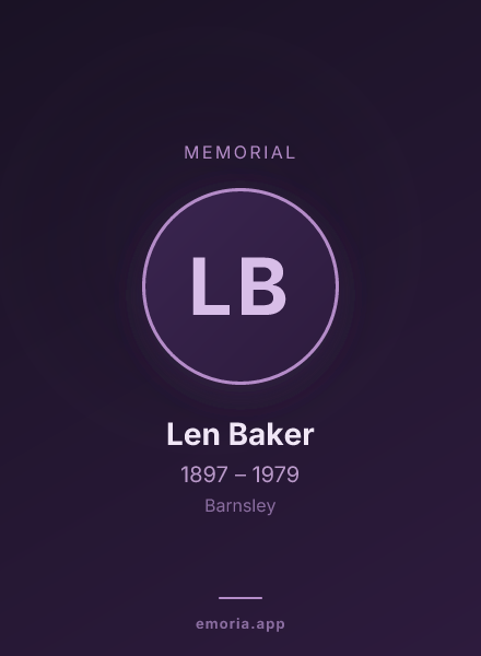 Memorial portrait of Len Baker