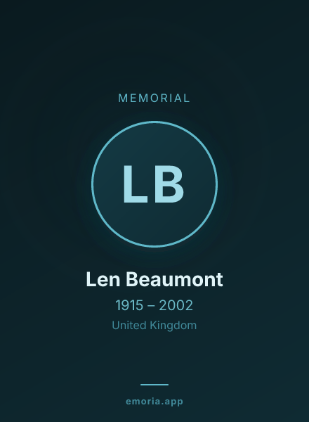 Memorial portrait of Len Beaumont