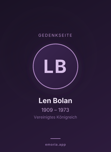 Gedenkportrait von Len Bolan
