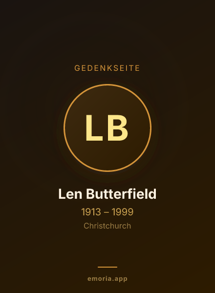 Gedenkportrait von Len Butterfield