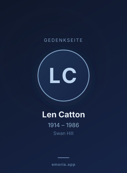Gedenkportrait von Len Catton