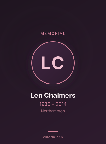 Memorial portrait of Len Chalmers