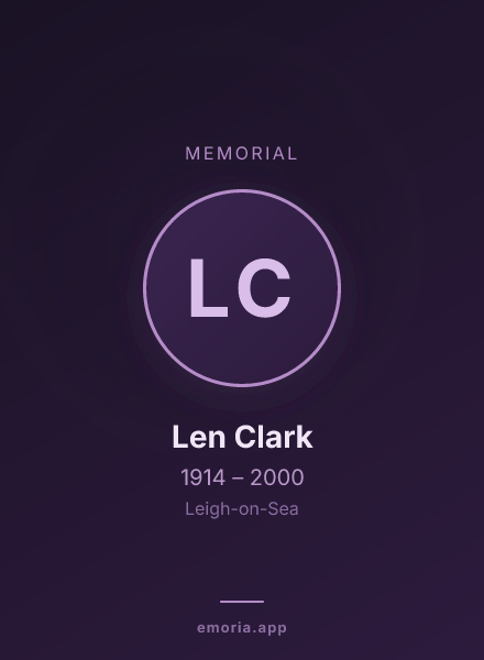 Memorial portrait of Len Clark