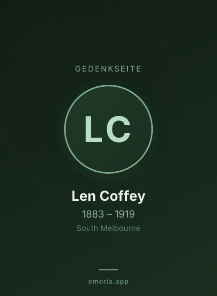 Gedenkportrait von Len Coffey