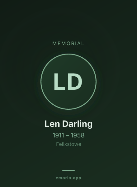 Memorial portrait of Len Darling