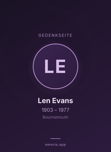 Gedenkportrait von Len Evans