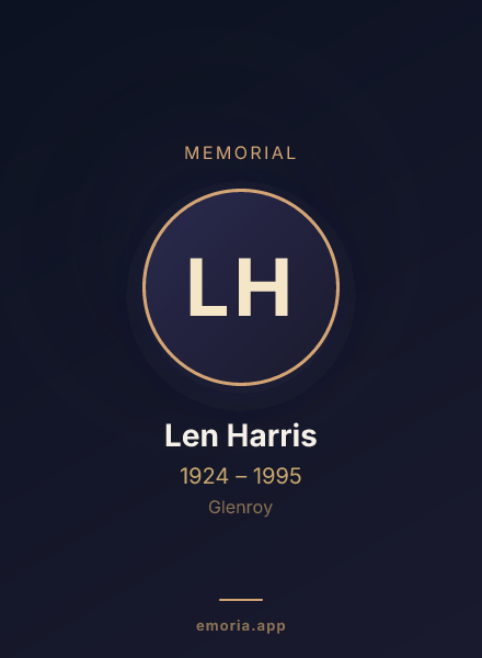 Memorial portrait of Len Harris