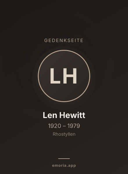 Gedenkportrait von Len Hewitt