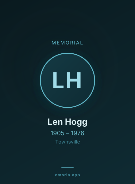 Memorial portrait of Len Hogg