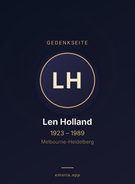Gedenkportrait von Len Holland