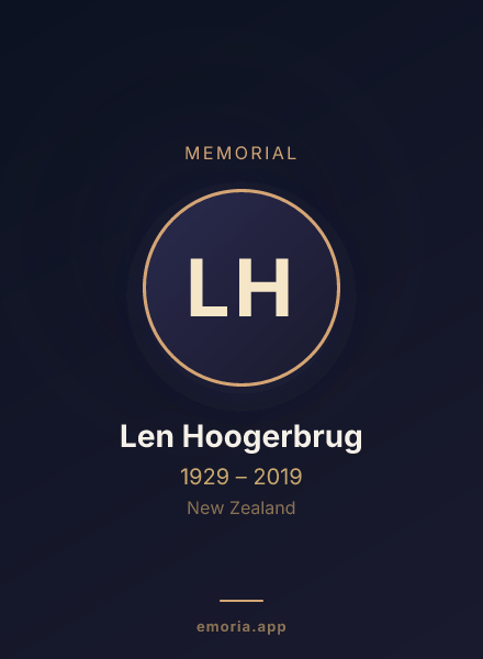 Memorial portrait of Len Hoogerbrug