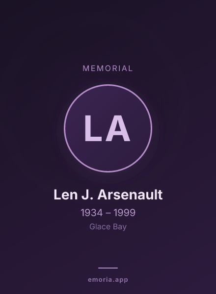 Memorial portrait of Len J. Arsenault