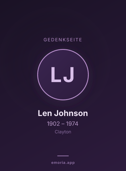 Gedenkportrait von Len Johnson